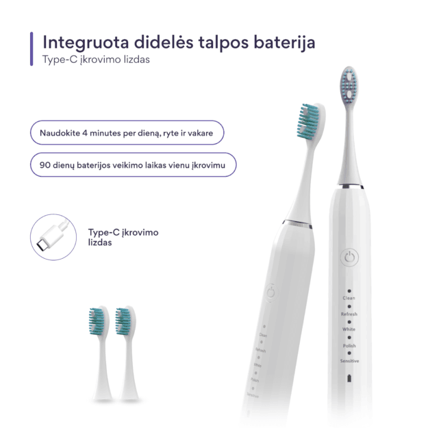MagicSmile™ Sonic elektrinis dantų šepetėlis